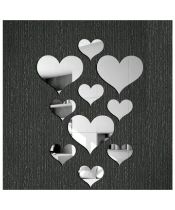 10Pcs/Set Delicate Acrylic Wall Sticker LOVE Decorative Mirrors Multi-Function Bedroom Living Room Background Wall Decor