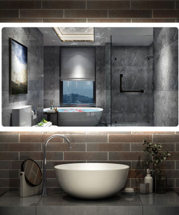 (1200x700mm) Bathroom Wall Mirror with Light Bluetooth Dimmable