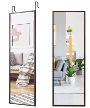 2 IN1 Full Length Mirror Over the Door Dressing Mirror Wall Mounted Makeup