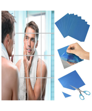 (36Pcs) Diy Silver Mirror Stickers Bathroom Wall Mosaic Square 15*15cm