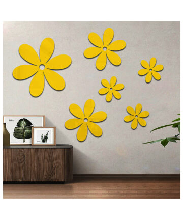 3D Acrylic Flower Wall Mirror Stickers Removable Art Mirror Wall Stickers Art Decal DIY Kids Living room Home Room Decor