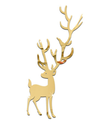 3D Acrylic Xmas Elk Mirror Stickers DIY TV Background Living Room Bedroom Window Deer Mirror Wall Sticker Kids Home