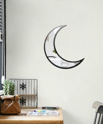 3D Crescent Moon Home Decorative Mirror Self Adhesive Acrylic Mirror Nordic Wall Mounted Mirror For Living Room Bedroom