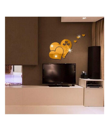 3D Mirror Love Hearts Wall Sticker Decal DIY Wall Stickers for Living Room Modern Style Home Room Art Mural Decor Removable