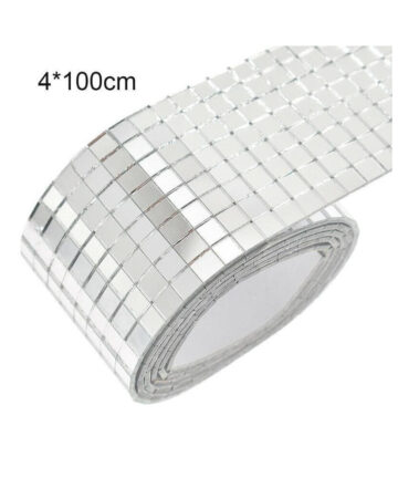 4x100cm Self-adhesive Mini Square Mirror Mosaic Glass For Diy Crafts Party Home Decoration Silver Glass Tiles