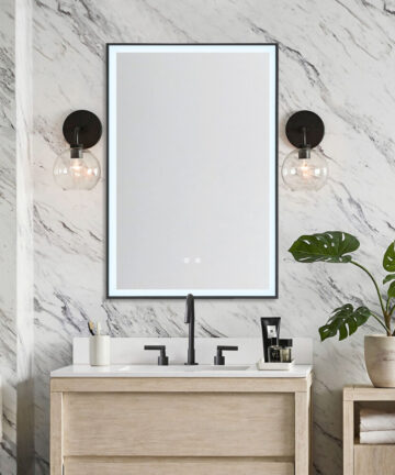 (50*70cm) Rectangular Anti-fog Bathroom Vanity Mirror Touch Sensor