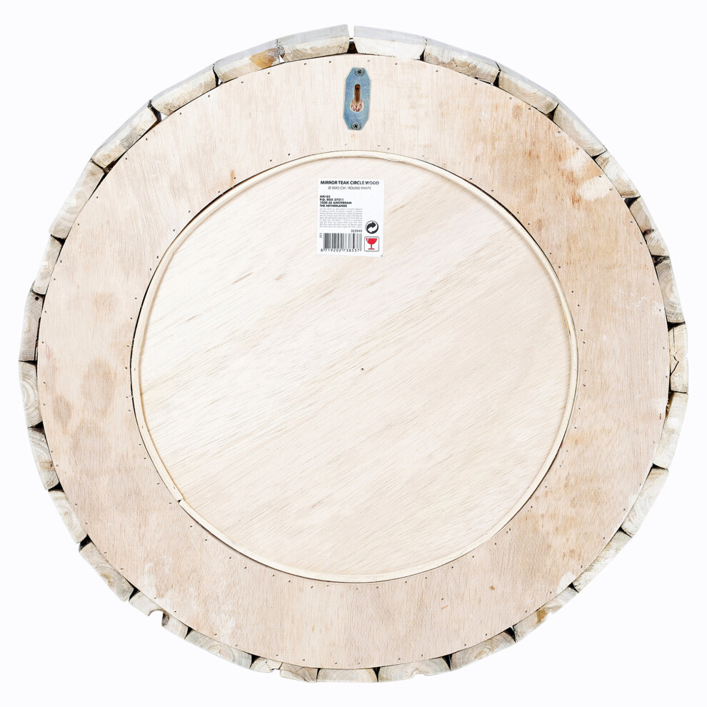 (50cm Round Bamboo) Wood Teak Bamboo Framed Mirror Hallway Room Home