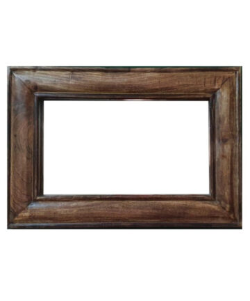60 x 41 cm Wooden Frame Wall Mounted Mirror Vertical Horizontal Brown