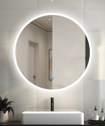 60cm Large Round Gold Wall Mounted Mirror with LED Light