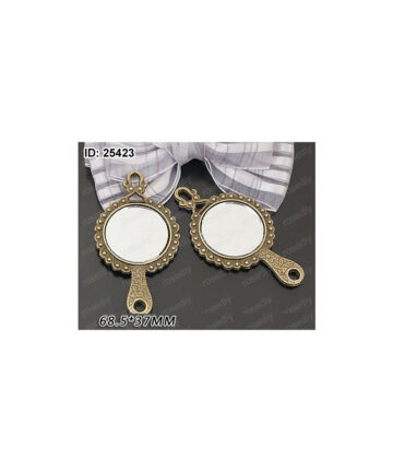 6pcs Double Side 68.5*37mm Ancient Bronze Silver Mirror Metal Alloy Pendants Antique Vintage Home Jewellery Scrapbook Gift Diy