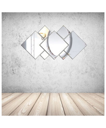 7 Pcs Mirror Wall Sticker Unique Stickers Decal Living Room Home Decor DIY Creative Modern Background Wall Decoration