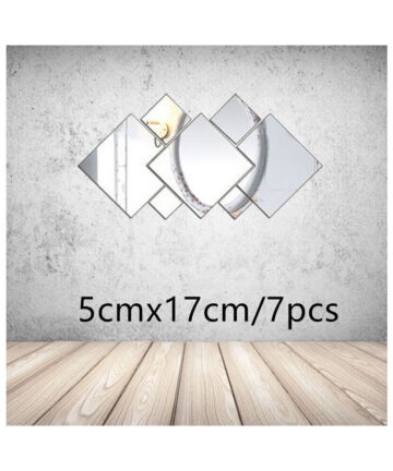 7 Pcs Mirror Wall Sticker Unique Stickers Decal Living Room Home Decor DIY Creative Modern Background Wall Decoration
