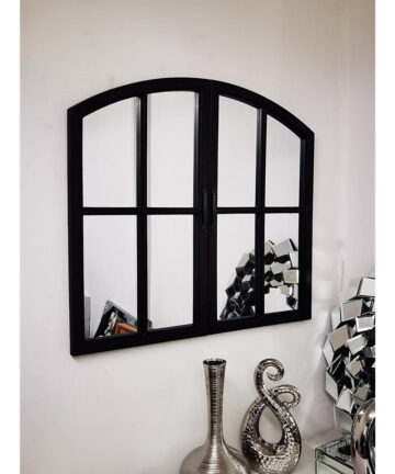 72X65Cm New Shape Window Style Stylish Decor Mirror Wall Mirror Black