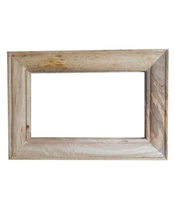75 x 60 cm Wooden Wall Mounted Mirror Vertical Horizontal Natural