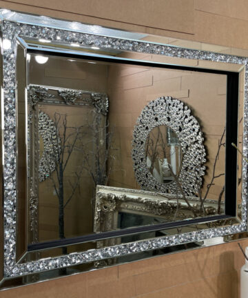 (80cm x 60cm) Large Glitzy Diamond Gatsby Crystal Diamond Wall Mirror PREMIUM QUALITY - Fabulous Mirrors - Choose your size