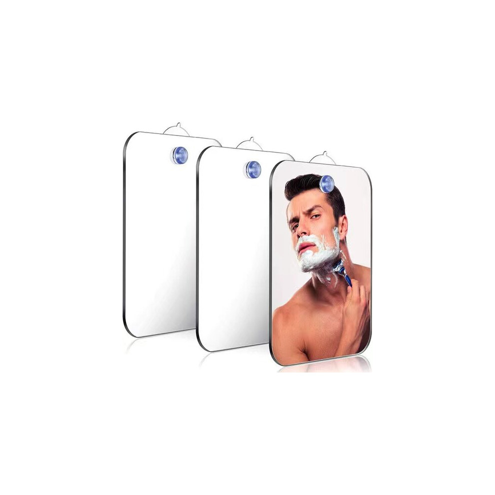 Acrylic Anti Fog Shower Mirror Powerful Sucker Anti-Fog Portable Travel Makeup Mirror Handheld Bathroom Wall Mirror Room Decor