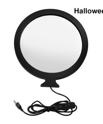 Acrylic Led Decorative Wall Mirror Halloween Earth Starry Sky Sun Night Lamp Round Make-Up Mirror Decor For Bathroom Room Living