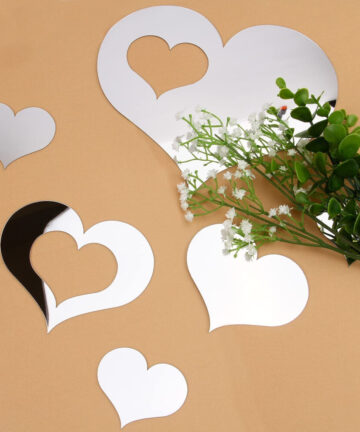 Acrylic Love Combination Mirror Paste DIY Three-dimensional Self-adhesive Bedroom Living Room Holiday Decoration Room Decoration