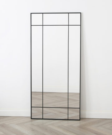 Aion - Large Black Mirror - Rectangular with Industrial Design