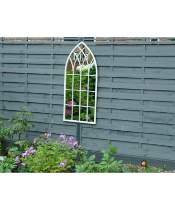 Andria Ivory Large Decorative Metal Framed Garden Wall Mirror
