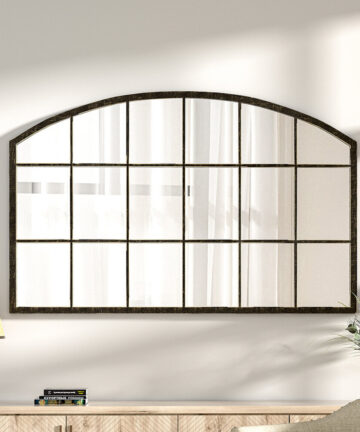 Arched Bronze Frame Wall Mirror