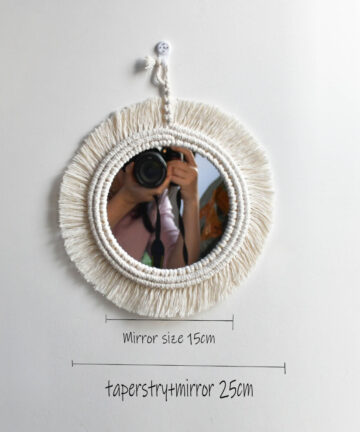 arrival macrame taperstry with mirror taperstry mirror wall hanging mirror Bohemian mirror