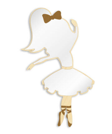 Ballerina Shaped Mirror Dancing Girl Wooden Acrylic Mirror Pretty Ballet Dancer Baby Girl Room Hanging Wall Mirror Home Decor