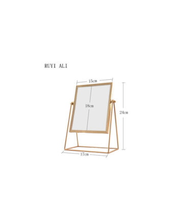 Beauty HD Desktop Makeup Lace Copper Mirror Dressing Glass Princess Square Wedding Mirror Portable
