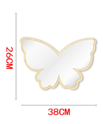 Big Wings Butterfly Wall Mirror Cartoon Creative Nordic Style Wooden Acrylic Safety Mirror for Baby Room Butterfly Decoration