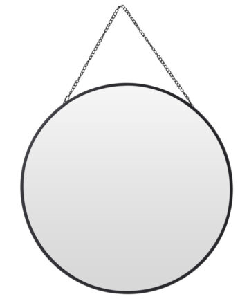(Black) 30cm Gold or Black Round Hanging Wall Mirror Hallway Bathroom Bedroom Home Decor