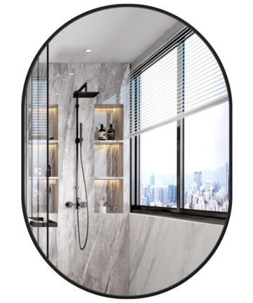 (Black) Oval Wall Mirror Bathroom & Living Room Decor