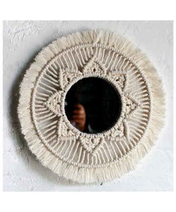Boho Mirror Decoration Nordic Woven Tapestry Bohemian Home Decoration Wall Mirror Cloud Mirror Mirror Wall