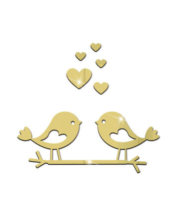 Branch Bird Love Mirror Wall Sticker For Living Room Bedroom Background Decoration Self Adhesive DIY Home Decor Accessories
