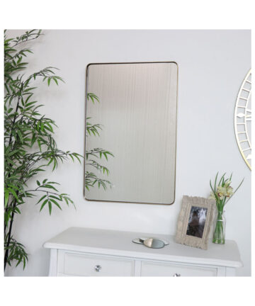 Brushed Gold Thin Framed Wall Mirror 50cm x 75cm