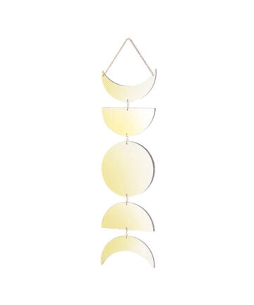 C9GA Acrylic Moon Phase Wall Hanging Mirror Boho Style Art Decorative Mirror
