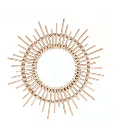 Cane Innovative Art Decoration Round Mirror Dressing Bedroom Bathroom Wall Craft Photography Props Lovely Cost Performanc