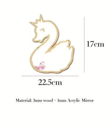 Children Cartoon Decorative Mirror Bathroom Baby Room Rabbit Star Wood Acrylic Mirror Frame Creative Home Art Wall Decorations