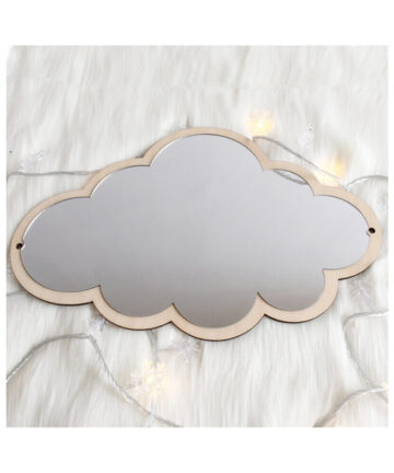 Children Room Cartoon Wall Decorative Mirror Rabbit Cloud Shape Baby Nursery Bedroom Wooden Acrylic Home Furnish Decor Mirror