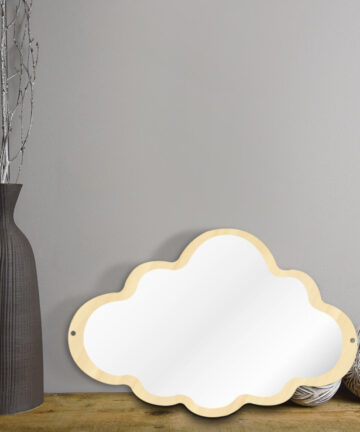 Cloud Mirror Wooden Engraved Acrylic Wall Mirror For Living Room Frameless Children Safety Mirror Hanging Make-up Mirror