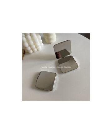 Cold wind stainless steel double-sided make-up mirror portable small mirror anti falling hand-held make-up mirror