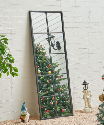 Contemporary Black Window Full Length Leaner Wall Mirror