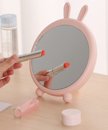Cosmetic Mirror Nordic Style Decorative Mirror Rabbit Shape Women Student Dormitory Mirror Portable Table Compact Mirror