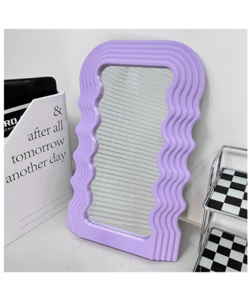 Creative Wave Mirror Desktop Cosmetic Mirror Bathroom Mirror Decorative Plastic Mirror Framed Mirrors for Home Wall Mirror