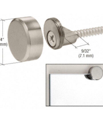 CRL Brushed Nickel Brass Round Mirror Edge Fixings Clips Brackets x 4 6mm