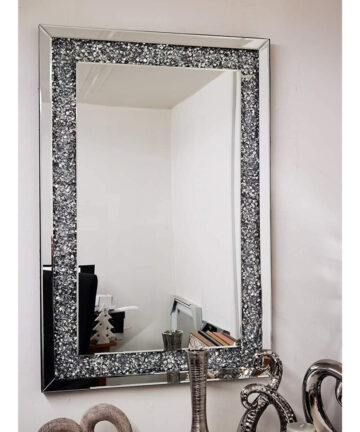 Crushed jewel wall mirror loose diamante home decor mirror 90x60cm