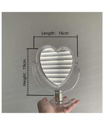 Cutelife INS Nordic Acrylic Heart Small Decorative Mirror Make-up Standing Desktop Mirror Dressing Glass Hanging Bedroom Mirror