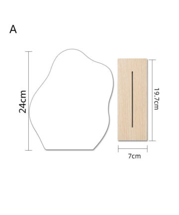 CuteLife Irregular Acrylic Room Decorative Mirror With Wooden Bracket Makeup Tables Mirror Desktop Home Decor Mirror