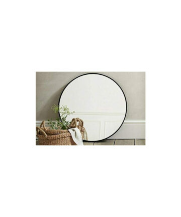 Deenz Large 50Cm Large Round Black Wall Mounted Mirror Aluminium Frame Bathroom Living Room A Must Have Mirror Very Good Size