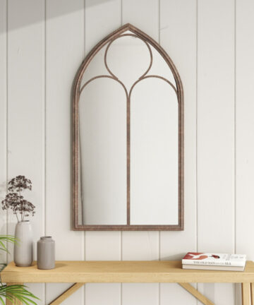 Distressed Gold Window Wall Mirror