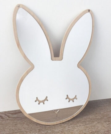 DIY Childrens Room Decorative Wall Mirrors Acrylic Home Decor Wooden Frame Nursery Cartoon Mirror Wall Stickers